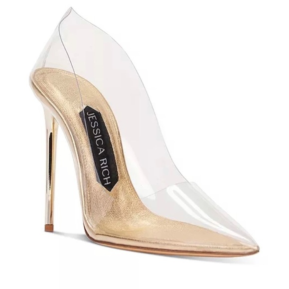 NEW Jessica Rich NUDE leather and polyurethane stiletto pumps - Picture 6 of 11